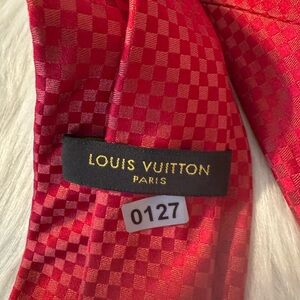 Louis Vuitton Vibrant Red Checkered Tie